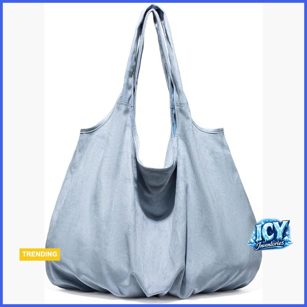 Faux Suede Hobo Shoulder Bag Large Tote Purse for Travel Work